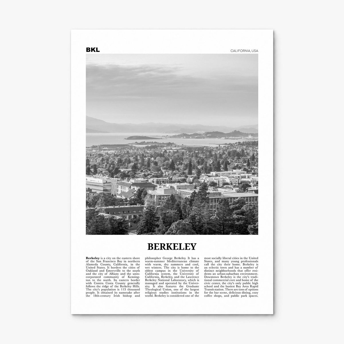 Berkeley Newspaper Poster, print only (unframed)