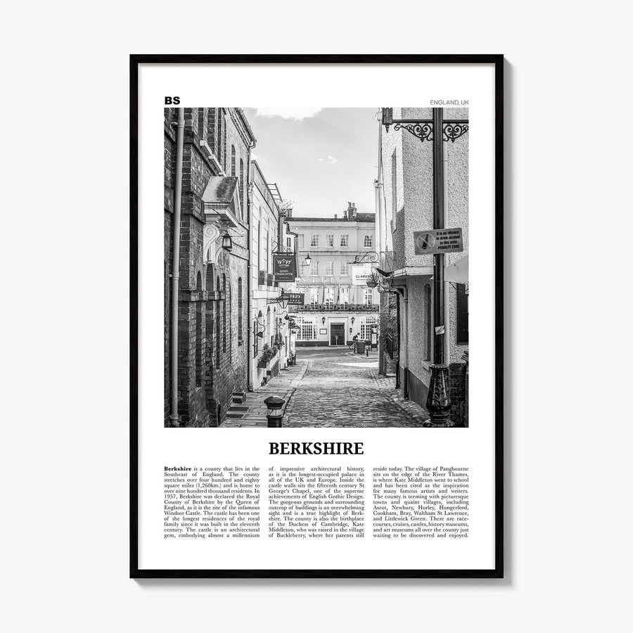 Berkshire, England Newspaper Poster, framed poster mockup