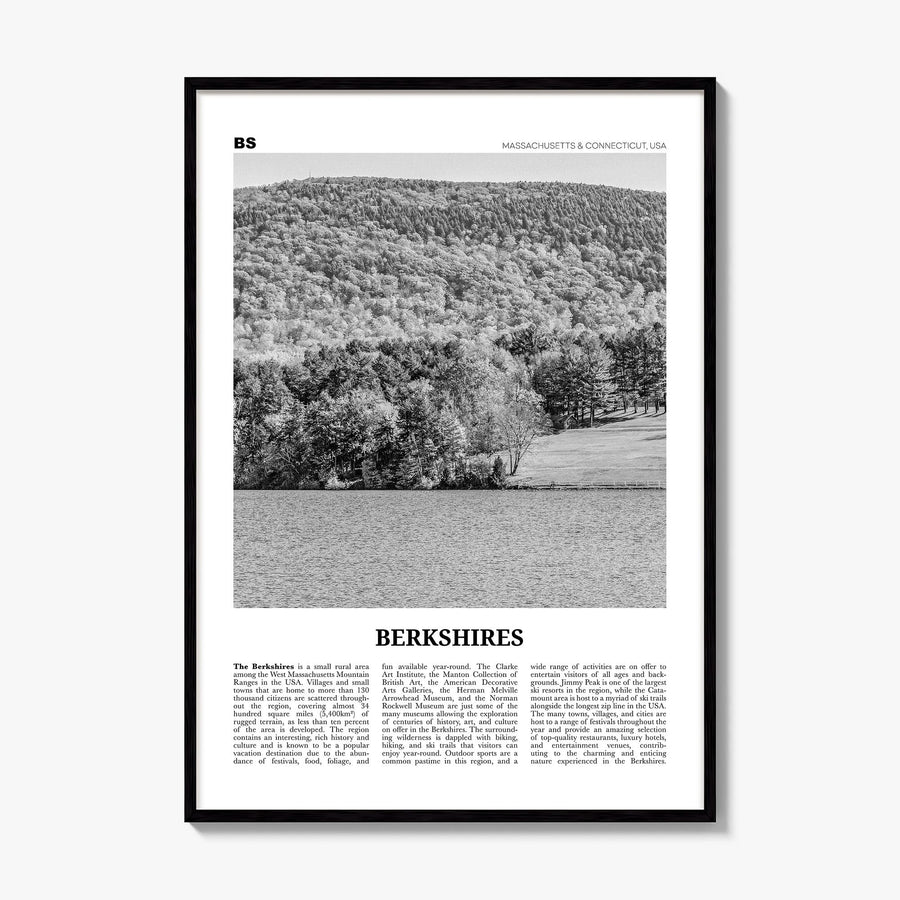 Berkshires Newspaper Poster, framed poster mockup