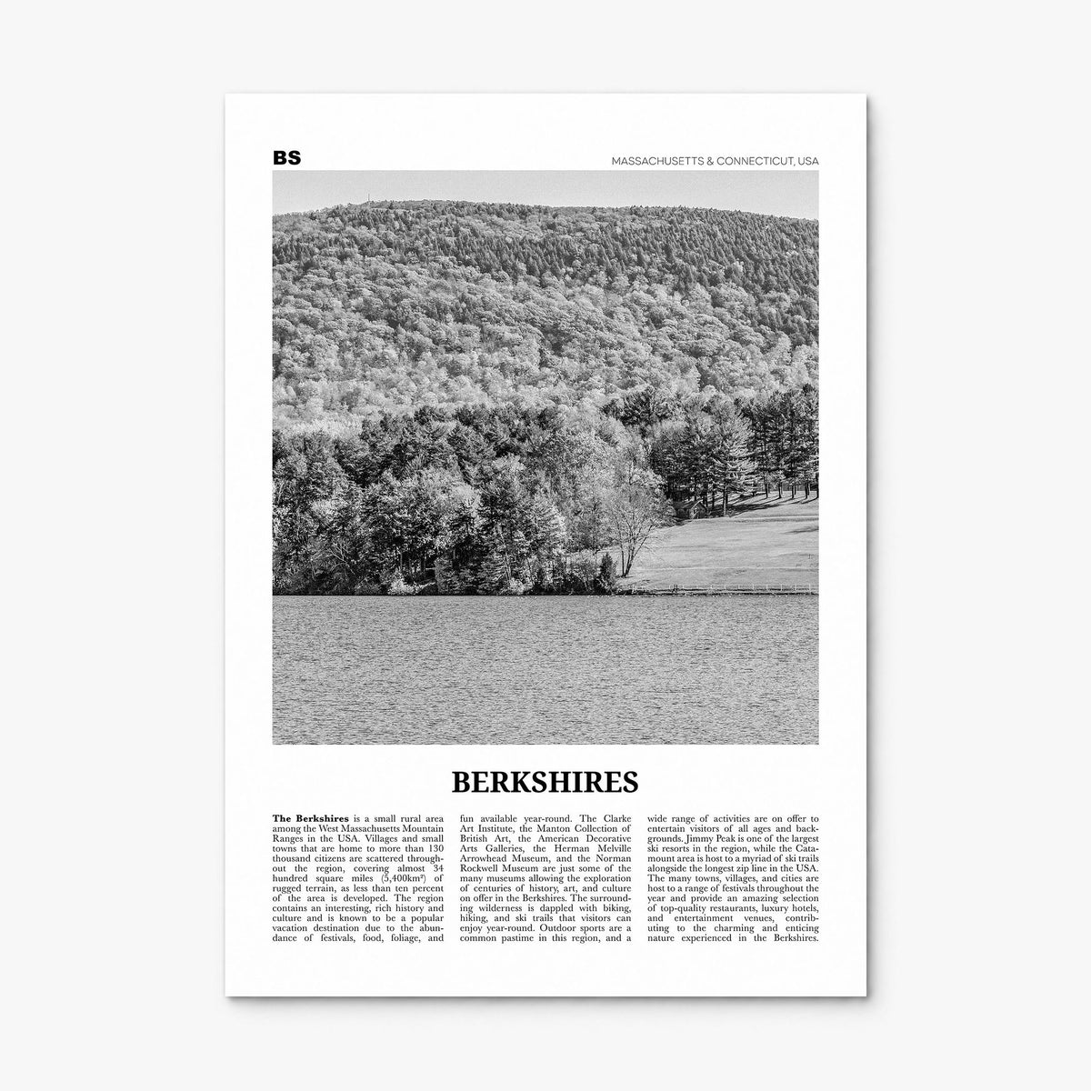 Berkshires Newspaper Poster, print only (unframed)