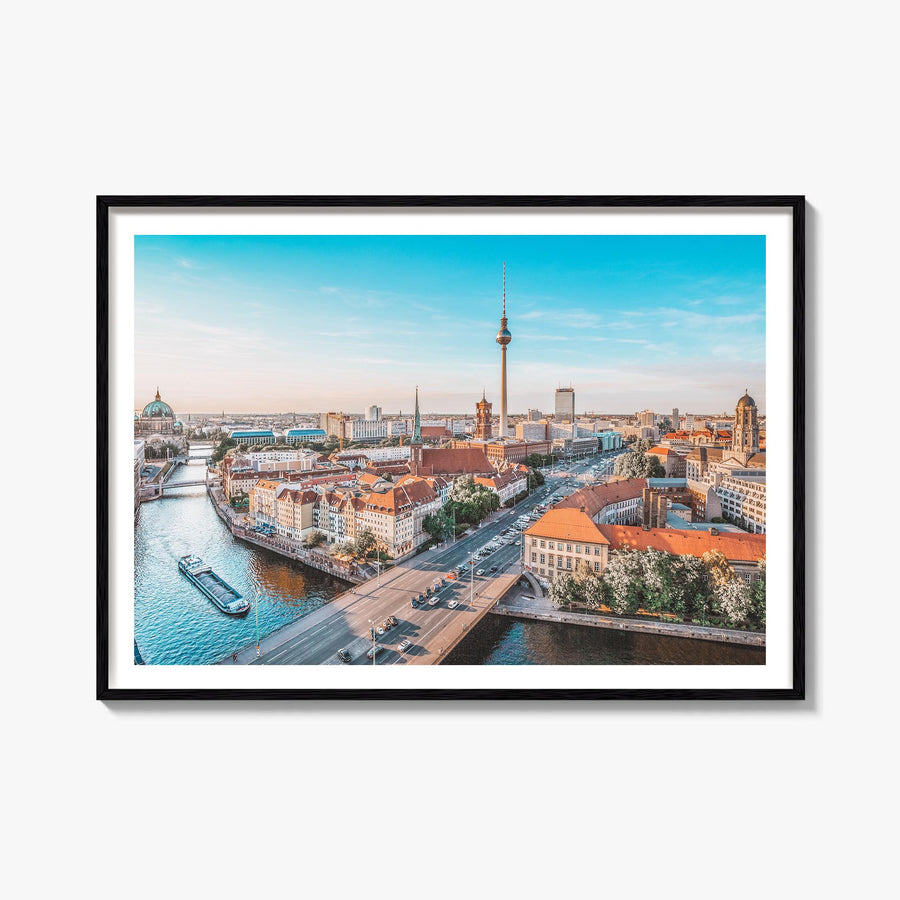 Berlin colorful photo poster of Germany – horizontal wall art, unframed print shown in interior mockup
