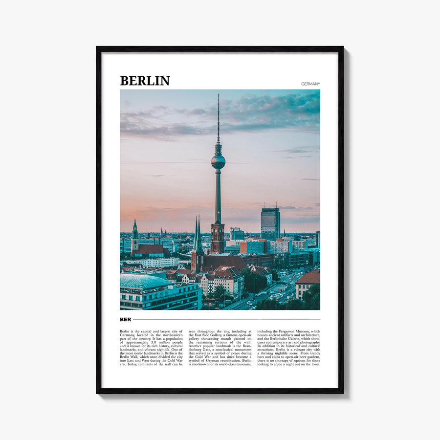 Berlin colorful travel poster of Germany – vertical wall art, unframed print shown in interior mockup
