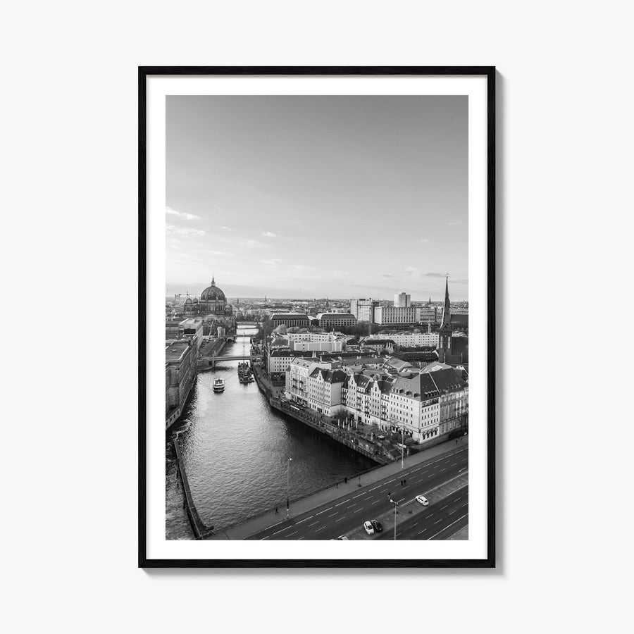Berlin no. 1 black & white photo poster of Germany – vertical wall art, unframed print shown in interior mockup