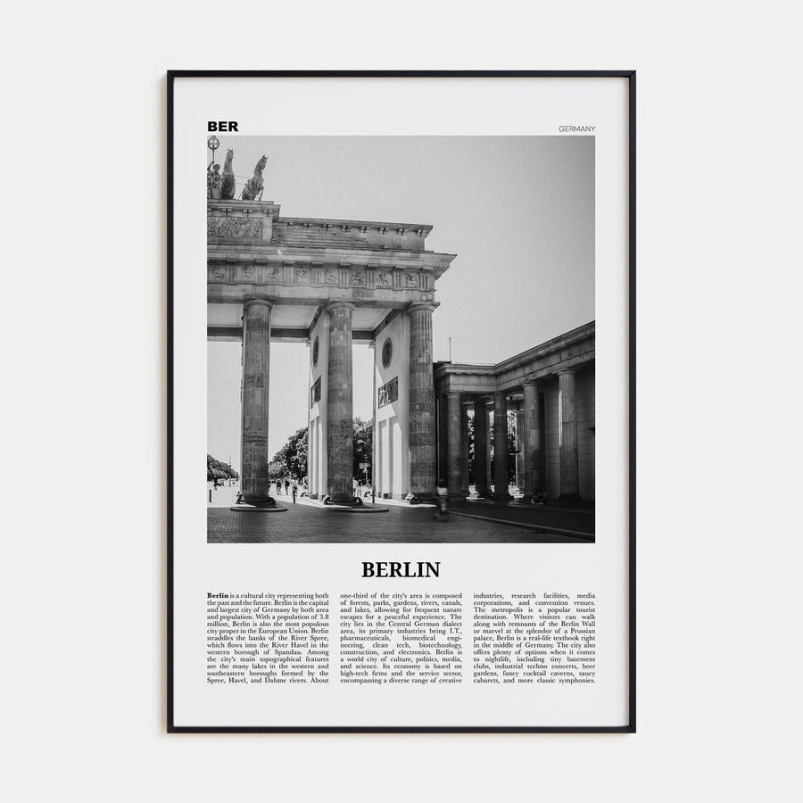 Berlin No 1 Poster None / 8x12 in Nbourhood Travel B&W Poster