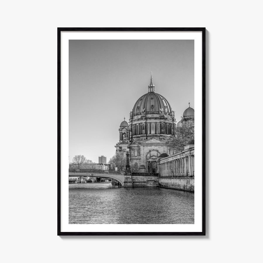 Berlin no. 2 black & white photo poster of Germany – vertical wall art, unframed print shown in interior mockup