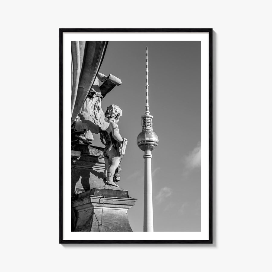 Berlin no. 3 black & white photo poster of Germany – vertical wall art, unframed print shown in interior mockup