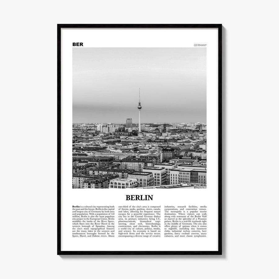 Berlin Newspaper No 2 Poster, framed poster mockup