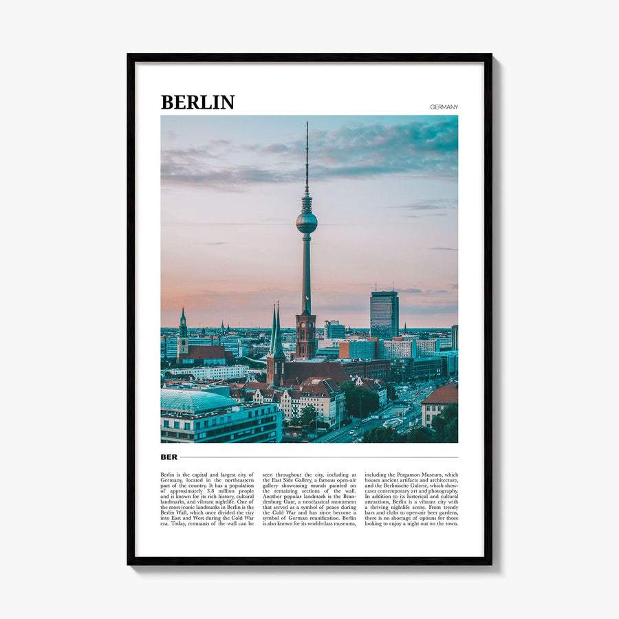 Berlin Travel Poster, framed poster mockup