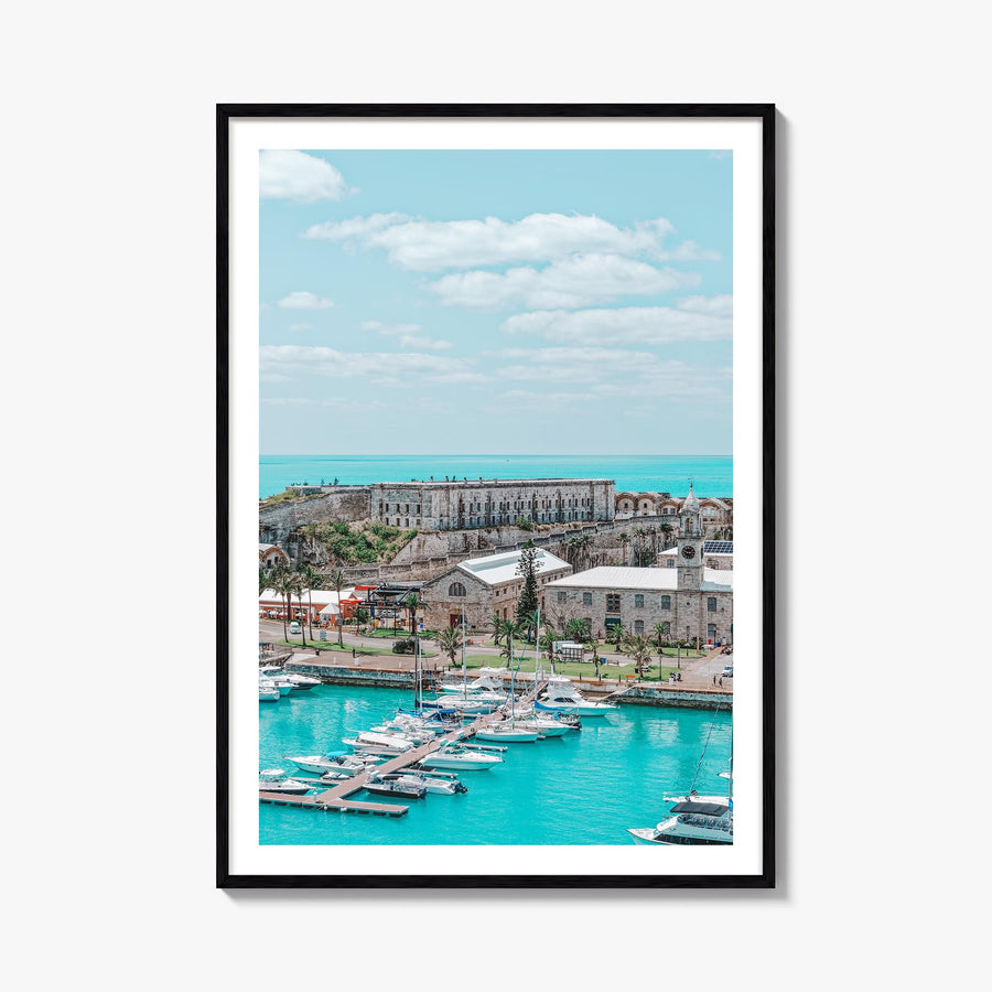 Bermuda colorful photo poster of North America – vertical wall art, unframed print shown in interior mockup