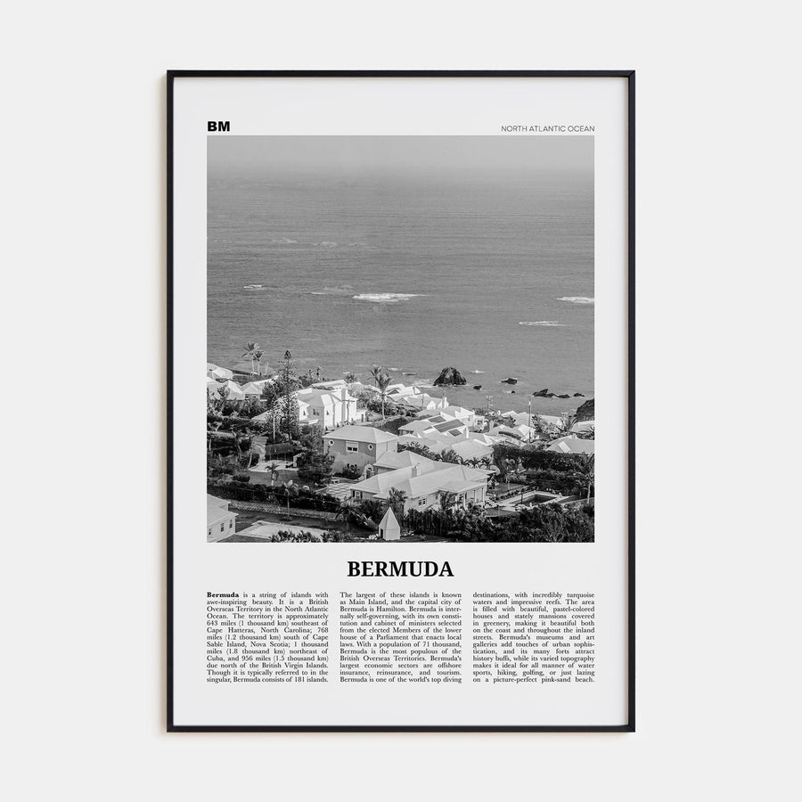 Bermuda Poster None / 8x12 in Nbourhood Travel B&W Poster