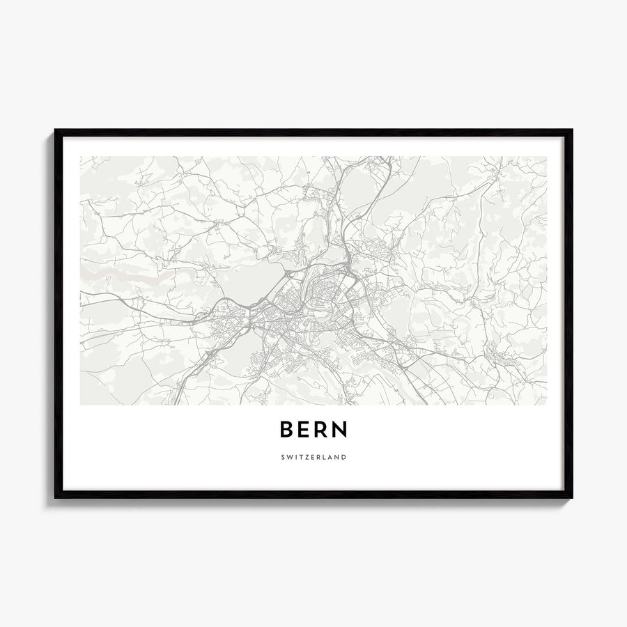 Bern Map Poster, framed poster mockup