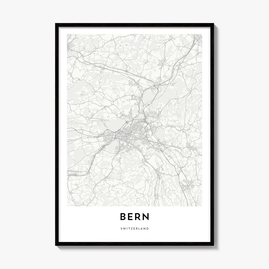 Bern Map Poster, framed poster mockup