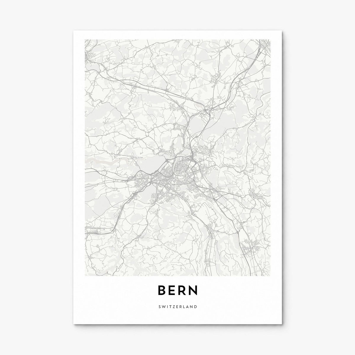 Bern Map Poster, print only (unframed)