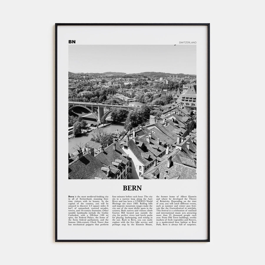 Bern Poster None / 8x12 in Nbourhood Travel B&W Poster