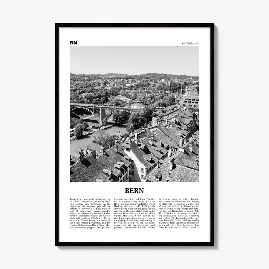 Bern Newspaper Poster, framed poster mockup