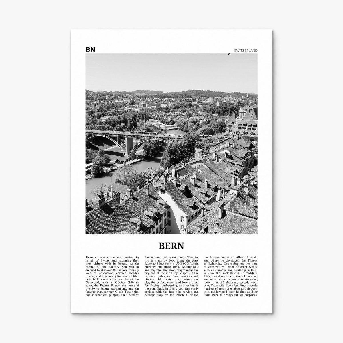 Bern Newspaper Poster, print only (unframed)