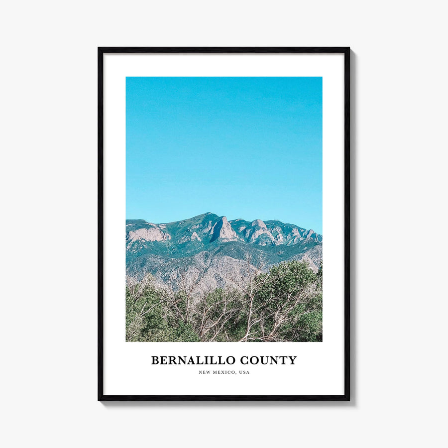 Bernalillo County colorful classic poster of New Mexico, USA – vertical wall art, unframed print shown in interior mockup