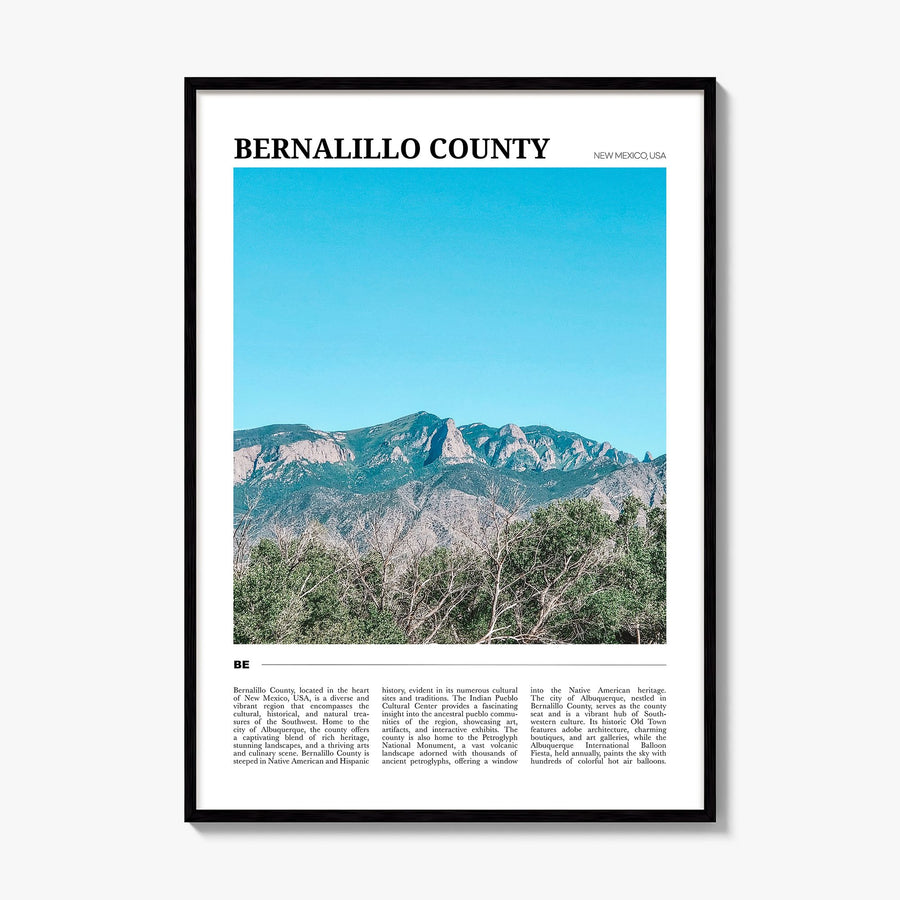 Bernalillo County Travel Poster, framed poster mockup