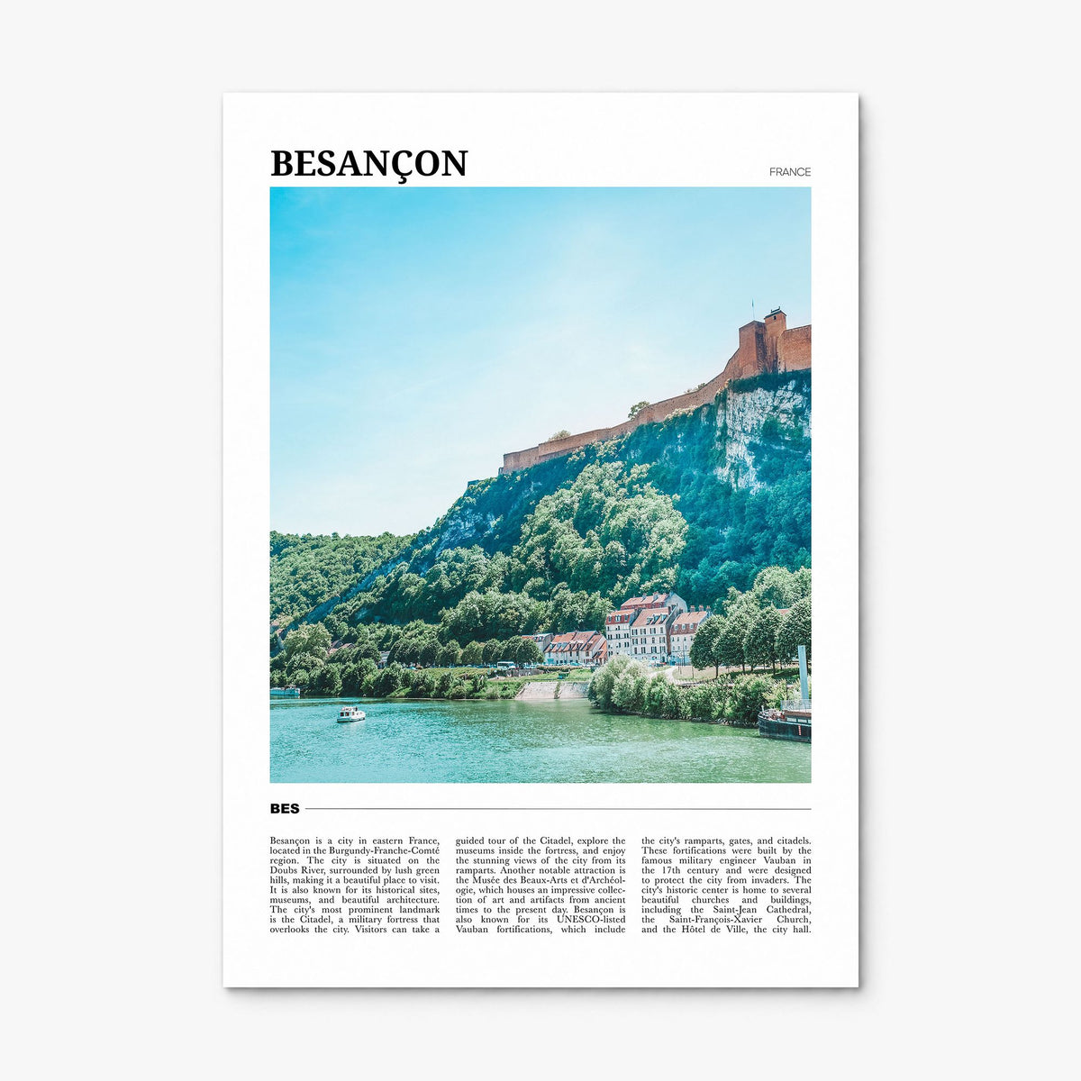 Besançon Travel Poster, print only (unframed)