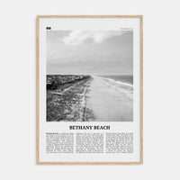 Bethany Beach Poster Natural Wood / 8x12 in Nbourhood Travel B&W Poster