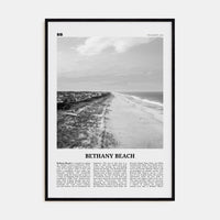 Bethany Beach Poster Black Wood / 8x12 in Nbourhood Travel B&W Poster