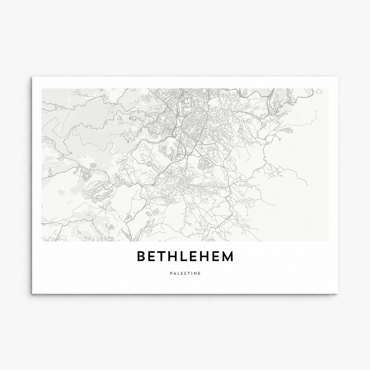 Bethlehem, Palestine Map Poster, print only (unframed)