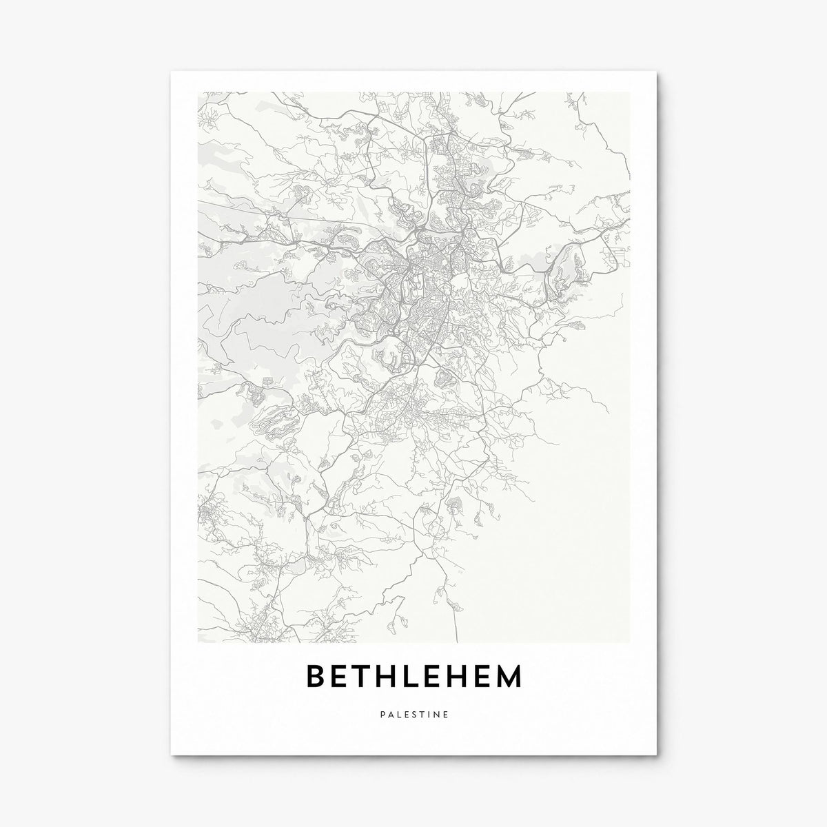 Bethlehem, Palestine Map Poster, print only (unframed)