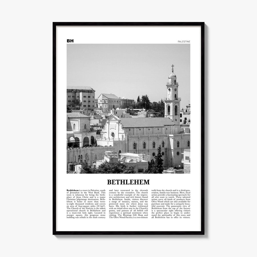 Bethlehem, Palestine Newspaper Poster, framed poster mockup