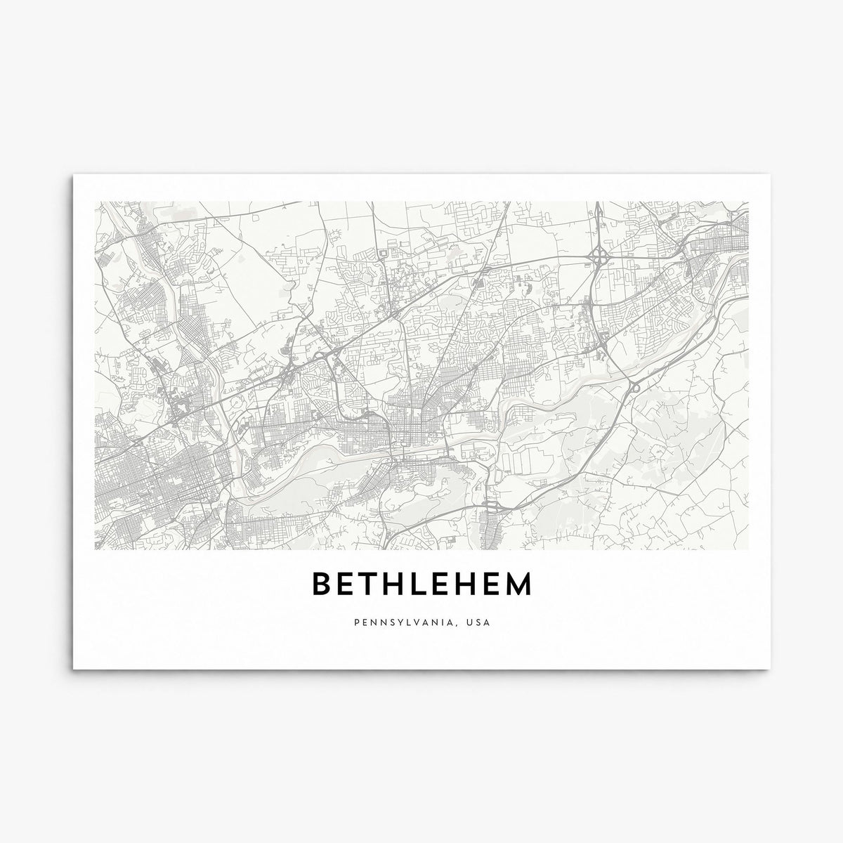 Bethlehem, Pennsylvania Map Poster, print only (unframed)