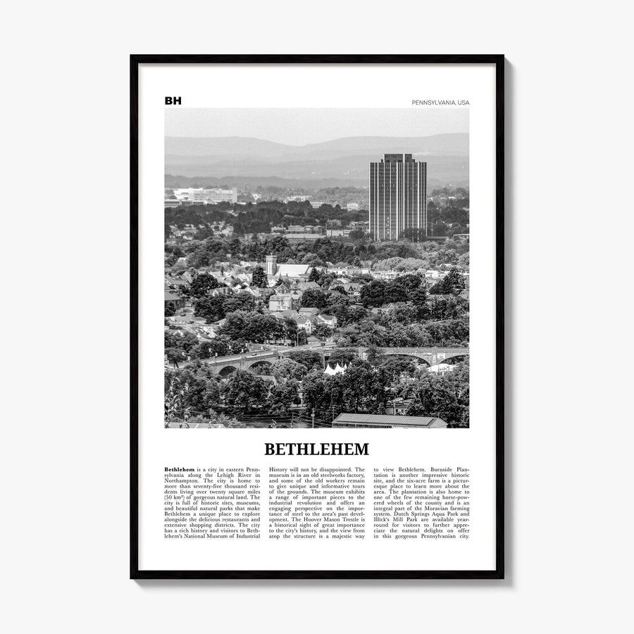 Bethlehem, Pennsylvania Newspaper Poster, framed poster mockup