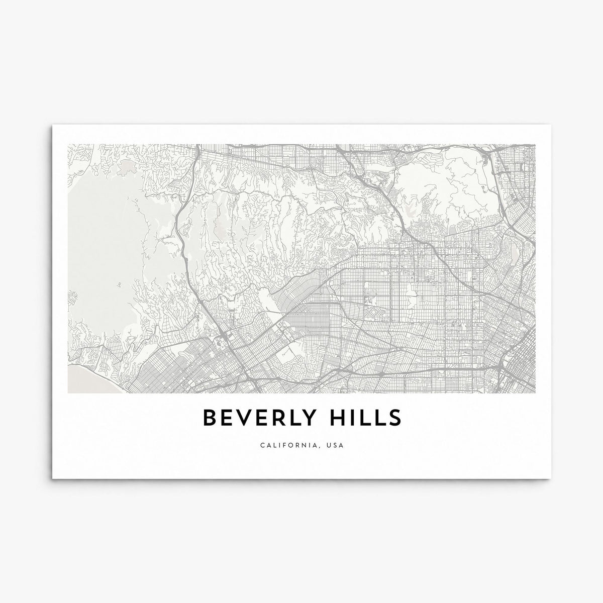 Beverly Hills Map Poster, print only (unframed)