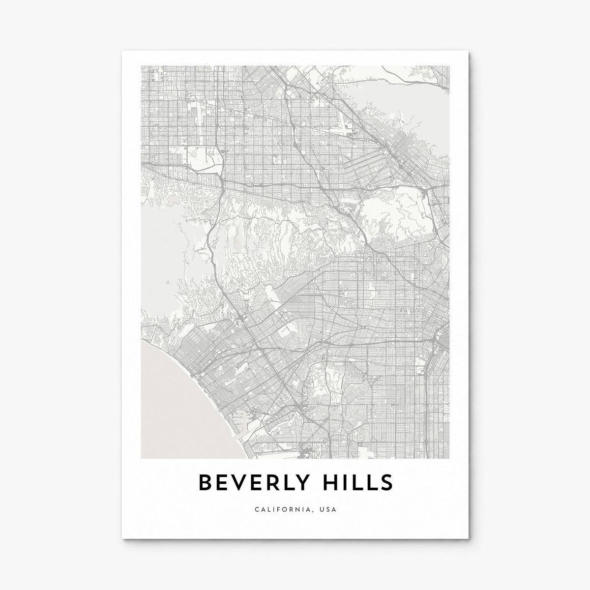 Beverly Hills Map Poster, print only (unframed)