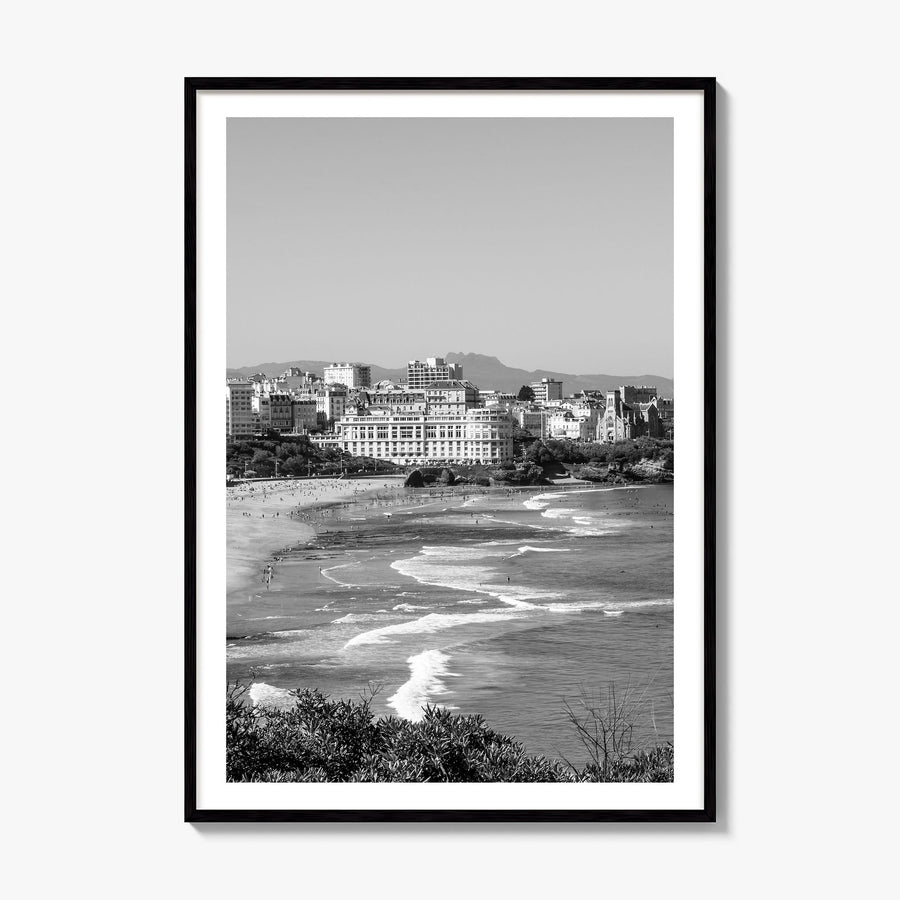 Biarritz Photo Poster, framed poster mockup, white border