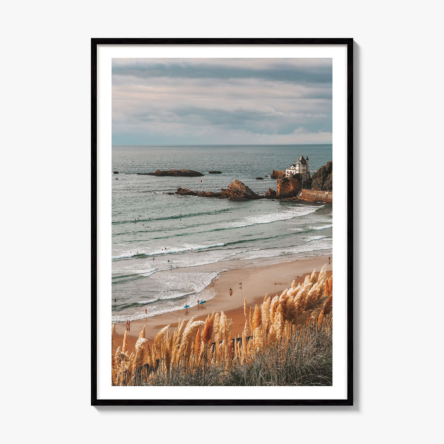 Biarritz Photo Poster, framed poster mockup, white border