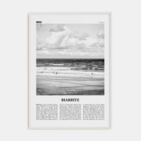 Biarritz Poster White Wood / 8x12 in Nbourhood Travel B&W Poster