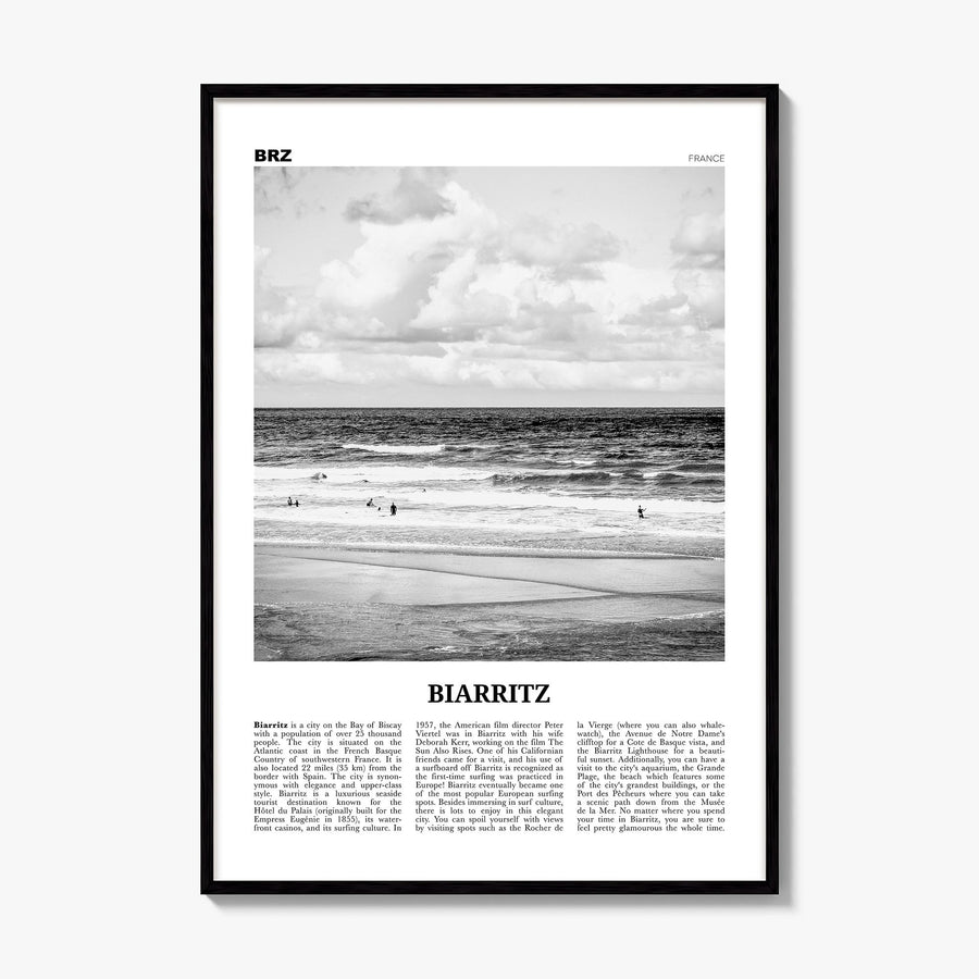 Biarritz Newspaper Poster, framed poster mockup