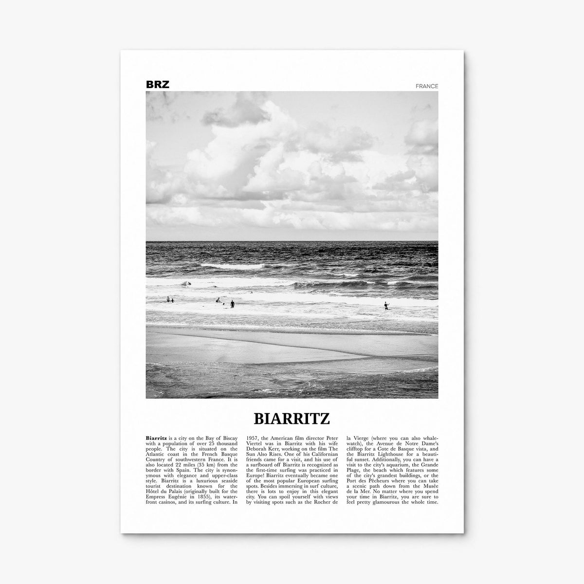Biarritz Newspaper Poster, print only (unframed)