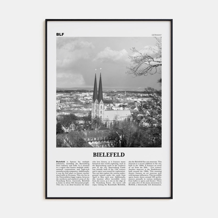 Bielefeld Poster None / 8x12 in Nbourhood Travel B&W Poster