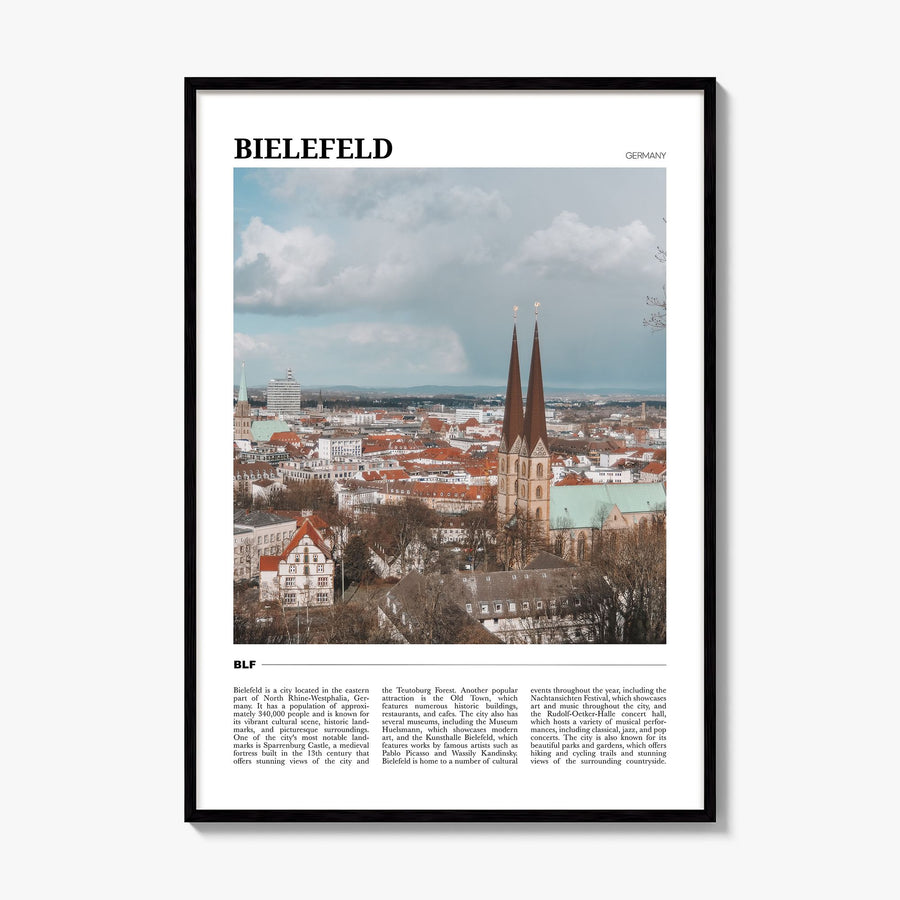 Bielefeld Travel Poster, framed poster mockup