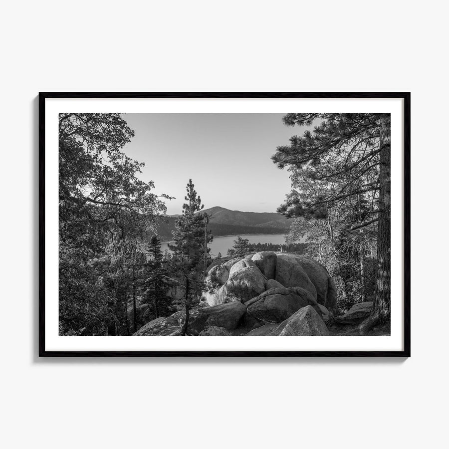 Big Bear Lake Photo Poster, framed poster mockup, white border