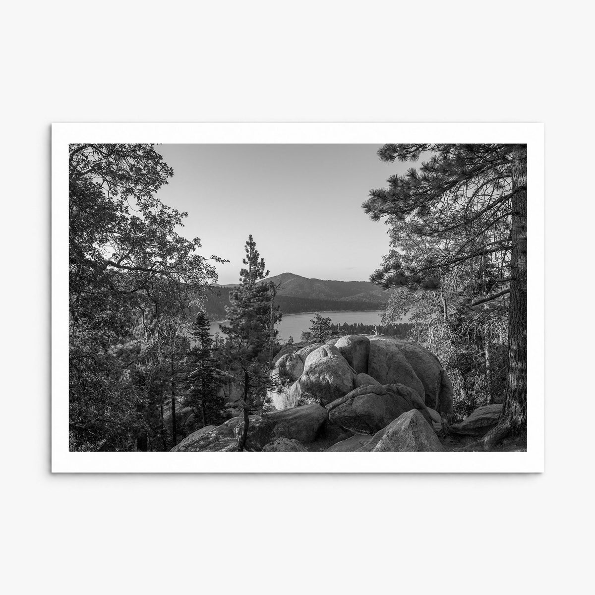 Big Bear Lake Photo Poster, print only (unframed), white border