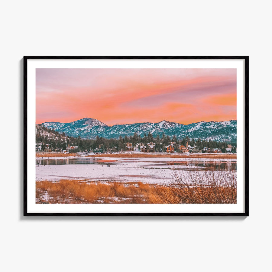 Big Bear Lake Photo Poster, framed poster mockup, white border