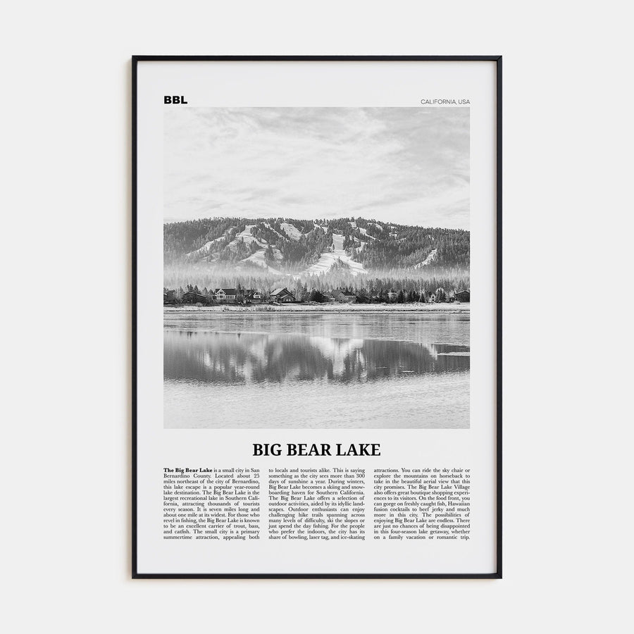 Big Bear Lake No 1 Poster None / 8x12 in Nbourhood Travel B&W Poster