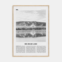 Big Bear Lake No 1 Poster Natural Wood / 8x12 in Nbourhood Travel B&W Poster