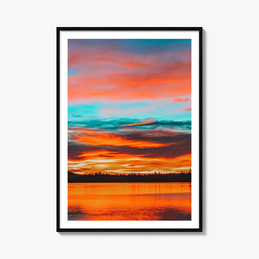 Big Bear Lake no. 2 colorful photo poster of California, USA – vertical wall art, unframed print shown in interior mockup