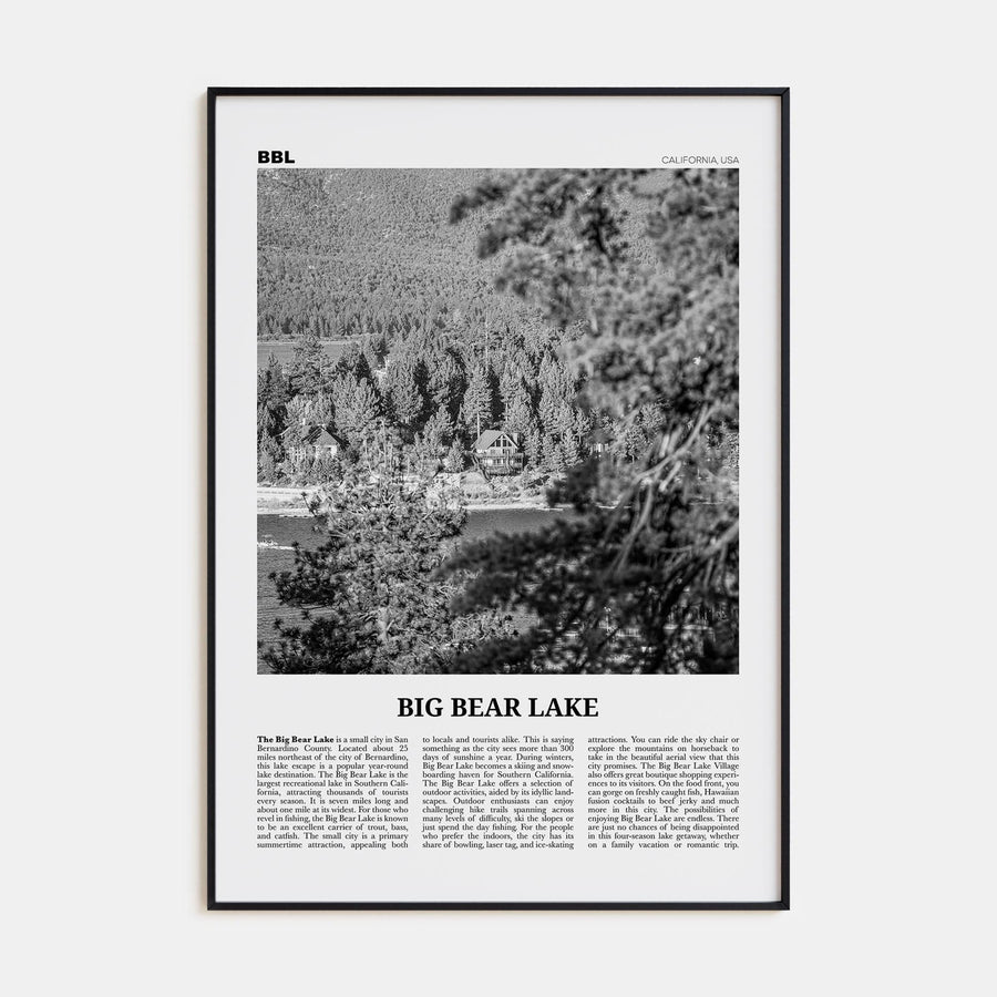 Big Bear Lake No 2 Poster None / 8x12 in Nbourhood Travel B&W Poster