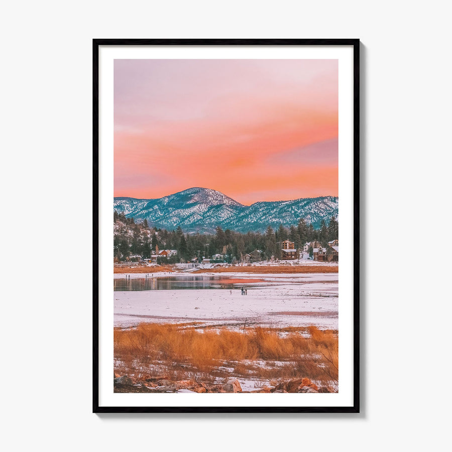 Big Bear Lake Photo No 1 Poster, framed poster mockup, white border