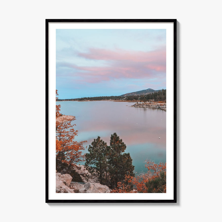 Big Bear Lake Photo No 3 Poster, framed poster mockup, white border