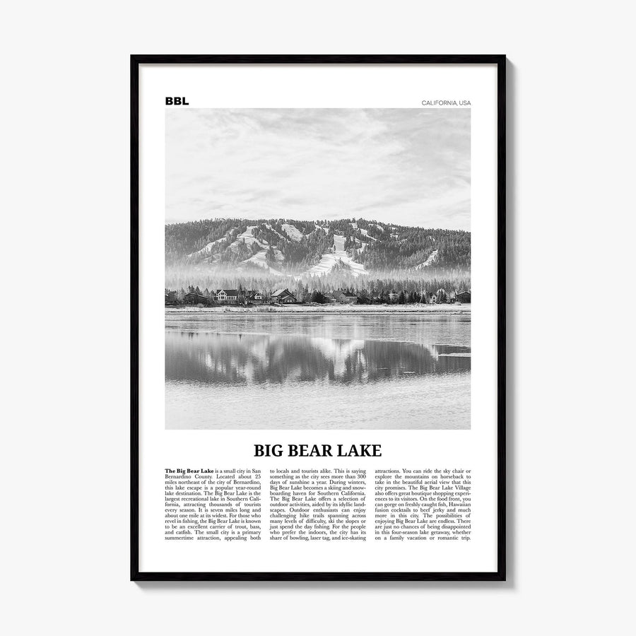 Big Bear Lake Newspaper No 1 Poster, framed poster mockup