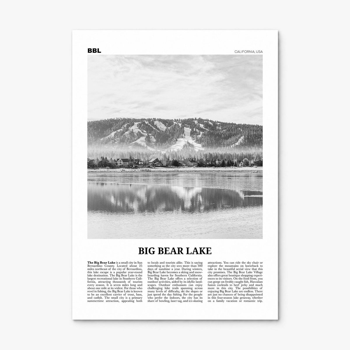 Big Bear Lake Newspaper No 1 Poster, print only (unframed)